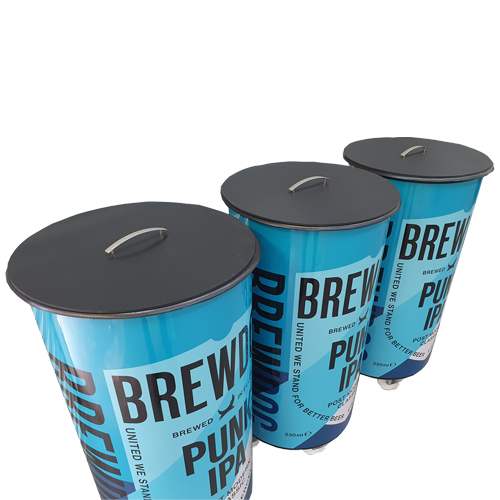 brewdog round sampling bin with lid