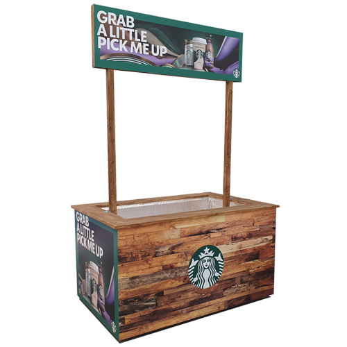 starbucks bespoke sampling bin with header
